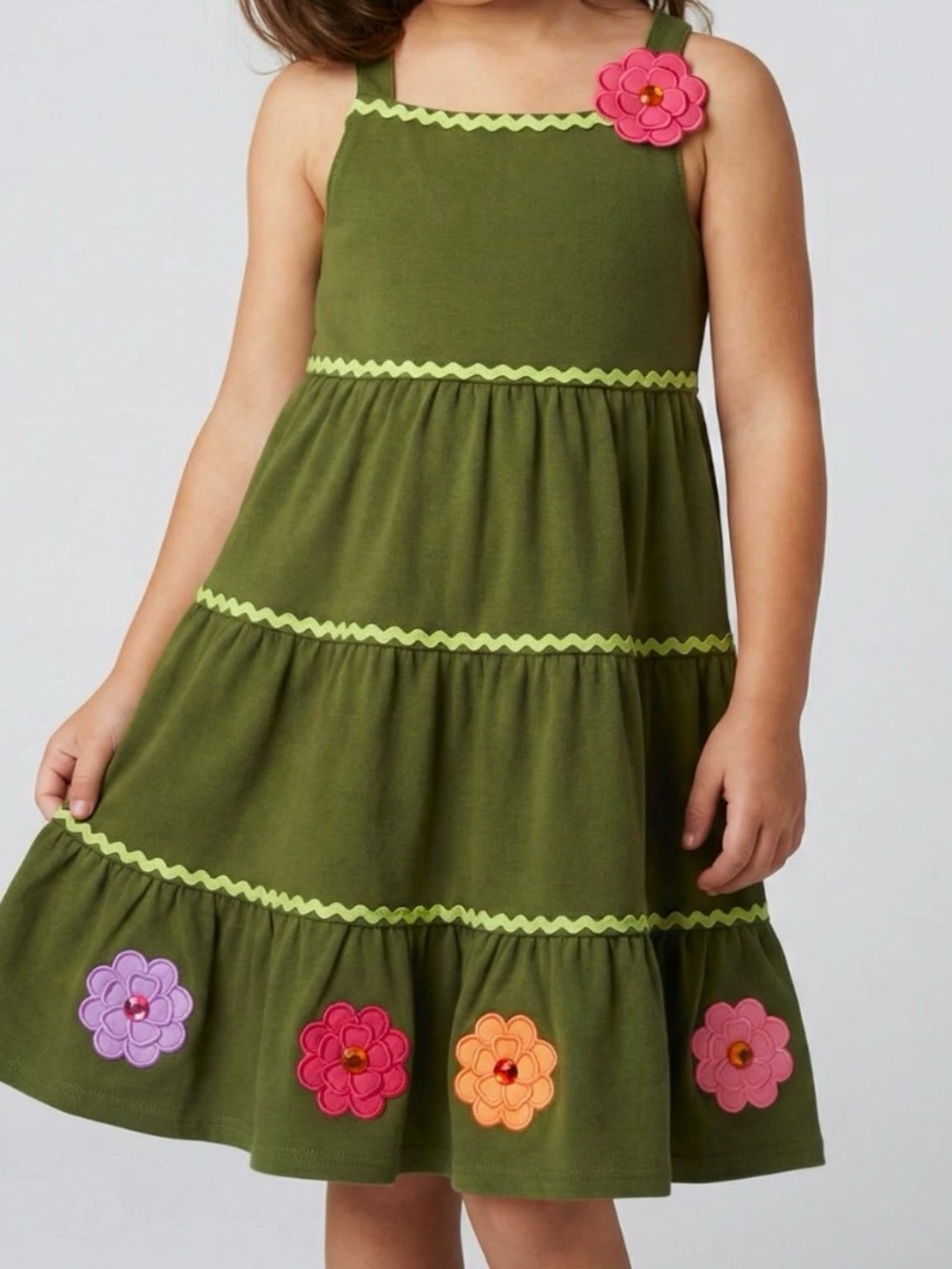 Gymboree Green Tiered Dress Retail vintage pretty posies line size 6